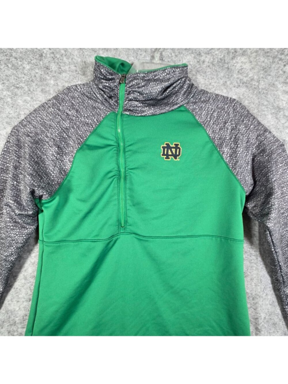 Under Armour Notre Dame Fighting Irish 1/4 Zip Pullover Green Size L - Picture 3 of 9